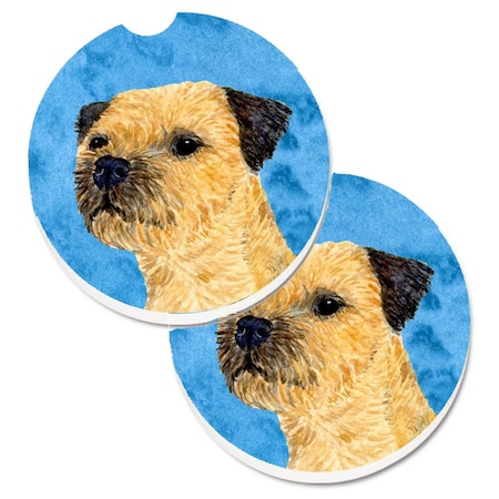 Carolines Treasures Blue Border Terrier Set of 2 Cup Holder Car Coaster LH9368BUCARC
